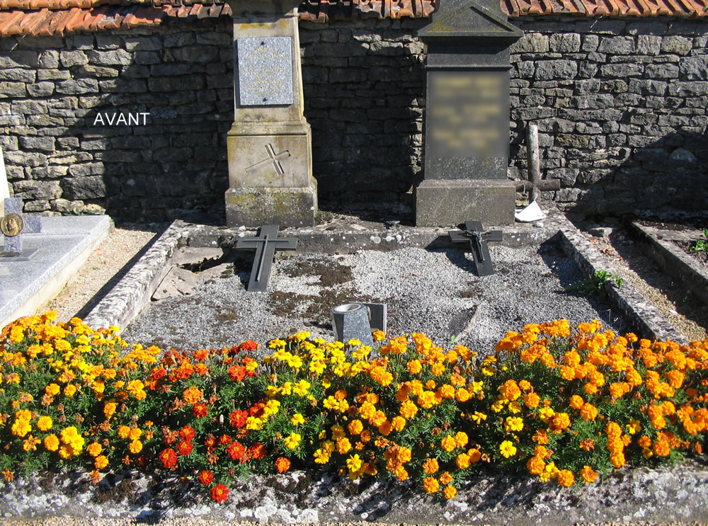 Nettoyage de cimetière et décapage de pierre tombales dans les Vosges.